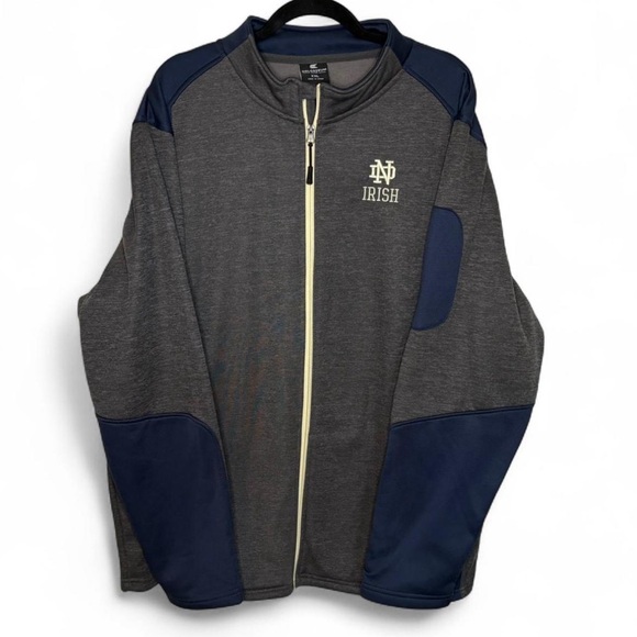 Colosseum Notre Dame Fighting Irish Zip Up Jacket XXL Navy Gray - Picture 1 of 8